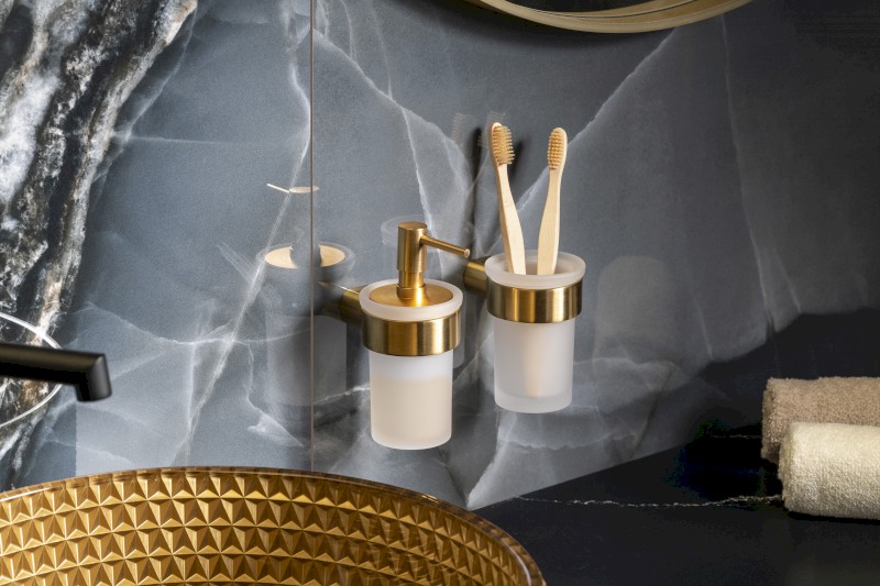 PIRENEI sklenka, mléčné sklo, zlato mat PI1088