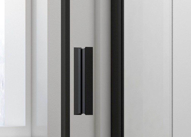 EASY BLACK sprchové dveře otočné 760-900mm, sklo Brick EL1638B