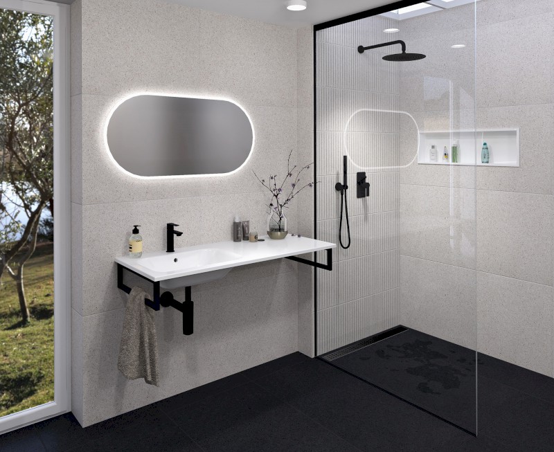 ARECA umyvadlo, litý mramor, 101x51,5cm, levé, bílá AC101L