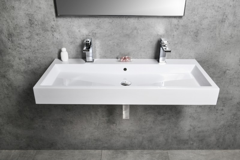 ORINOKO dvojumyvadlo, litý mramor, 100x42 cm, bílá OR101