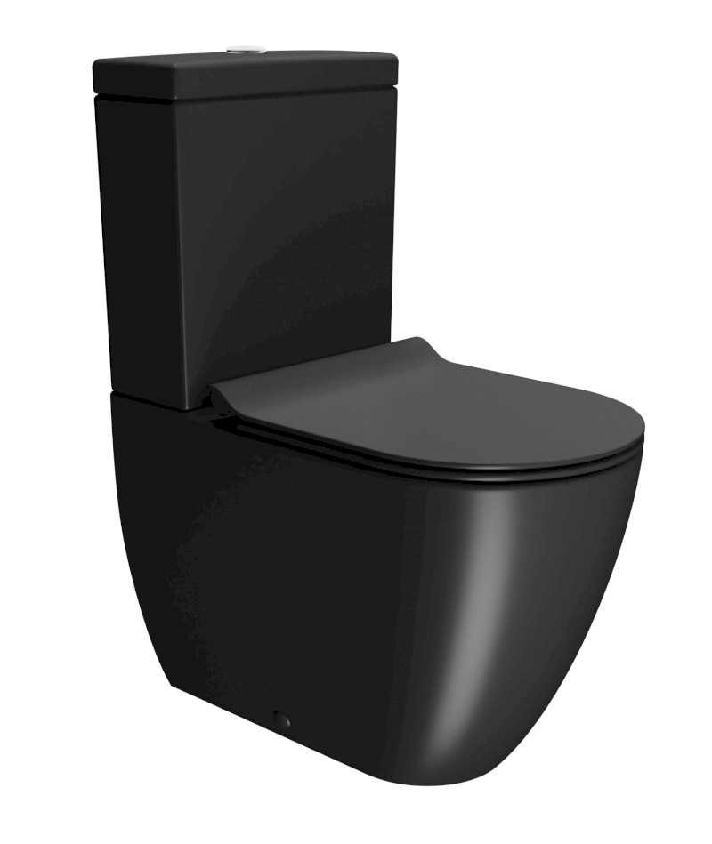 PURA WC mísa kombi spodní/zadní odpad, Swirlflush, 36x63cm, černá dual-mat 880626