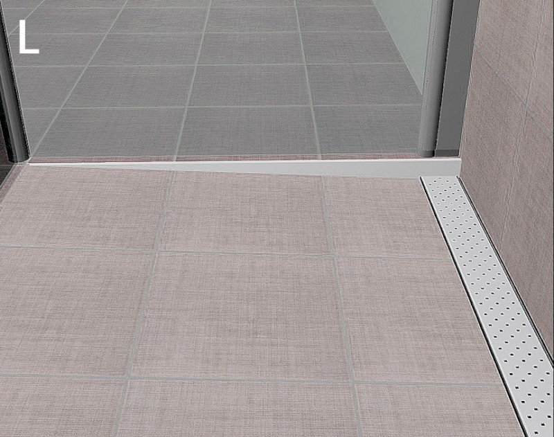 Spádová lišta, levá, výška 12mm, délka 1000mm, nerez mat SPD12-L