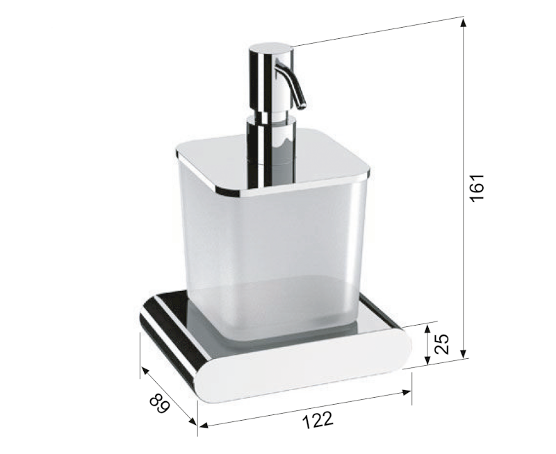 FLORI dávkovač mýdla, 300ml, mléčné sklo, bílá mat RF019/14