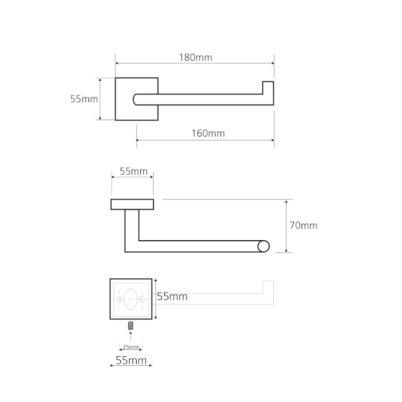 X-SQUARE držák toaletního papíru, chrom XQ702