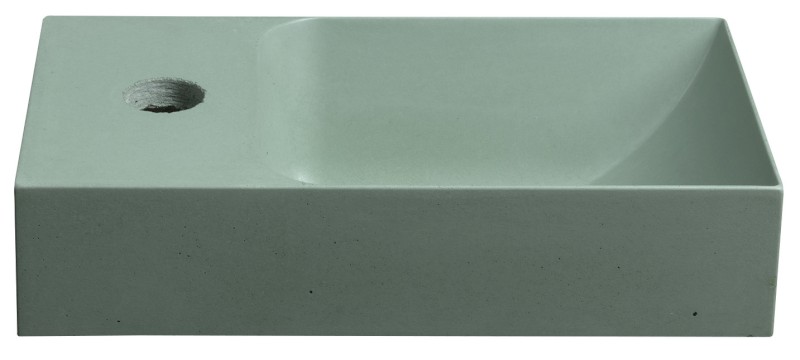 PICCOLINO betonové umývátko 30,8x17cm, baterie vlevo, zelená mat PK30023