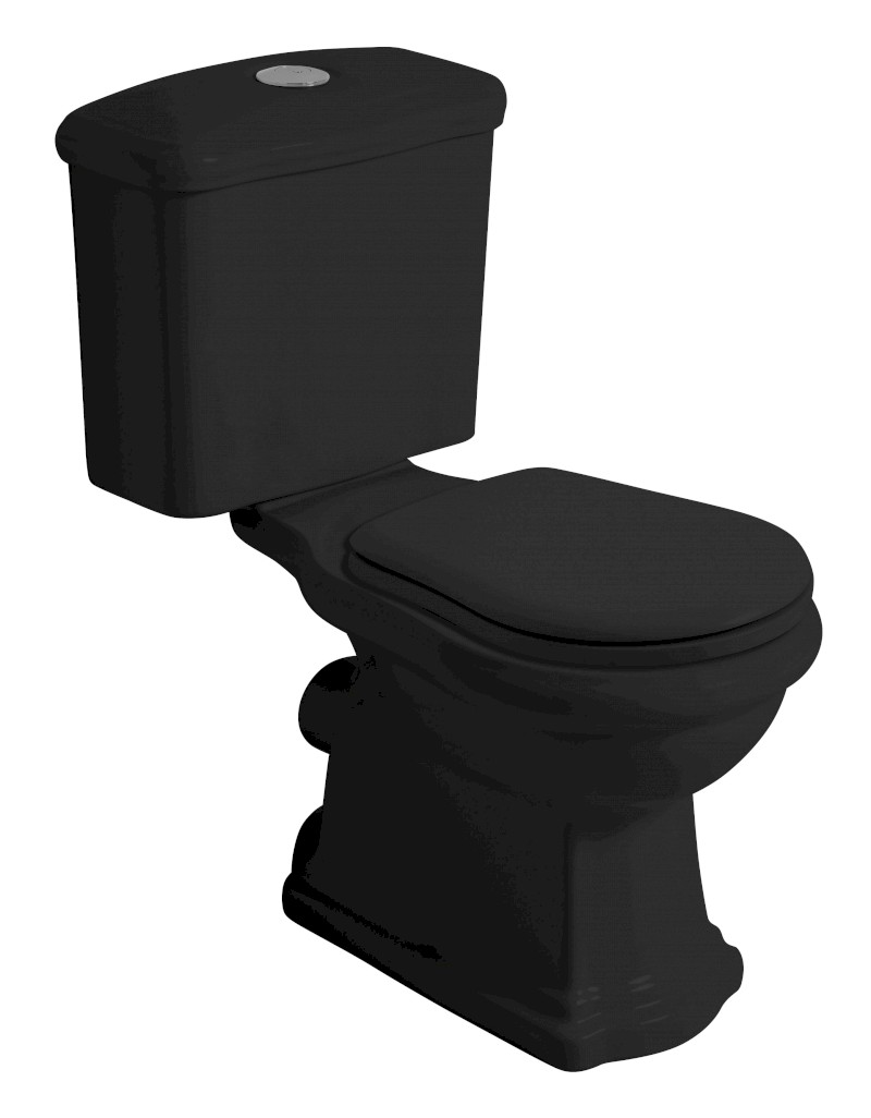 RETRO WC kombi mísa 38,5x72cm, spodní odpad, černá mat 101231