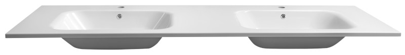 ARECA dvojumyvadlo, litý mramor, 161x51,5cm, bílá AC161