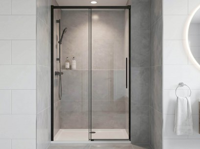 LUXOR BLACK sprchové dveře 1500mm, čiré sklo GU1215B