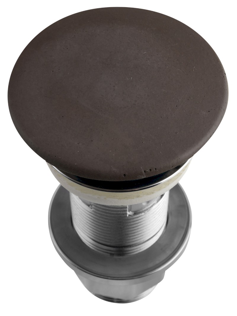 Umyvadlová výpust 5/4“, click-clack, betonová zátka, 10-80mm, tmavě hnědá mat FG915