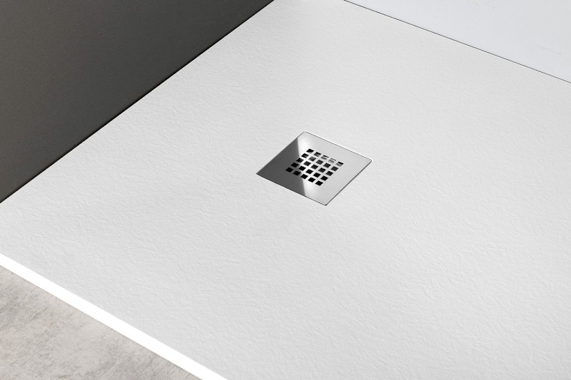 MITIA sprchová vanička z litého mramoru, čtverec 90x90cm, bílá PMB9090