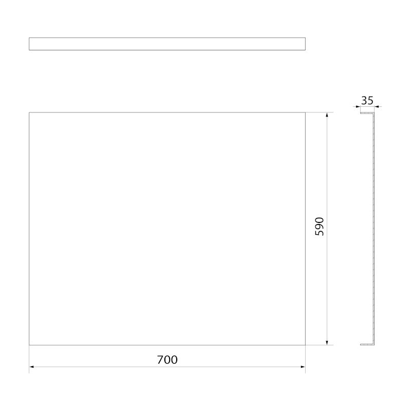 PLAIN panel boční 70x59cm, černá mat 72669.21