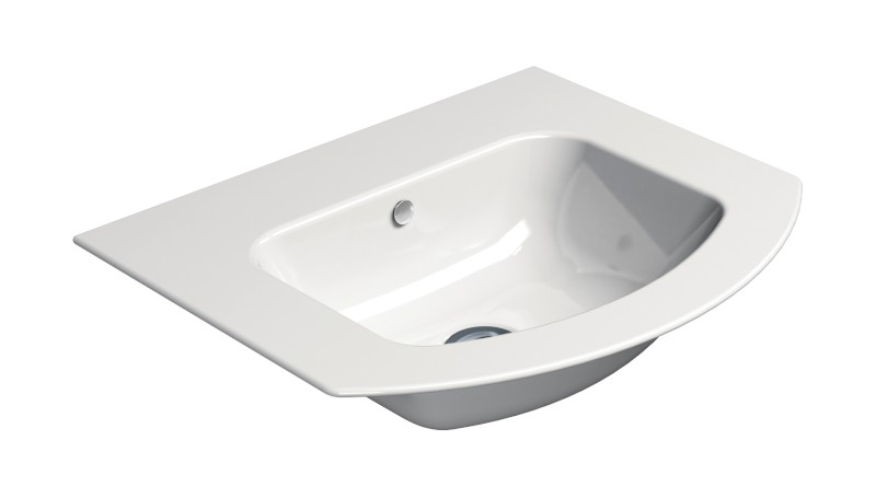 PURA keramické umyvadlo Slim oblé 52x44cm, bez otvoru, bílá ExtraGlaze 8830011