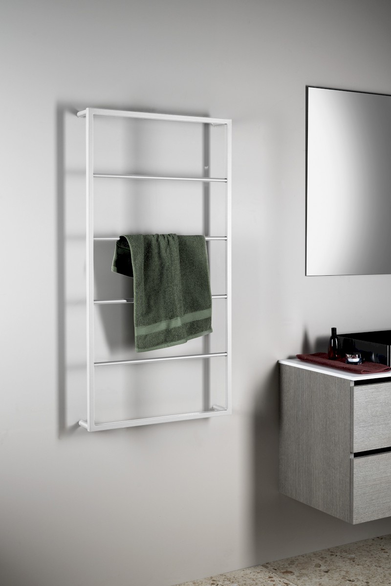 SKA nástěnný sušák ručníků 600x1150x100mm, bílá mat SKA512