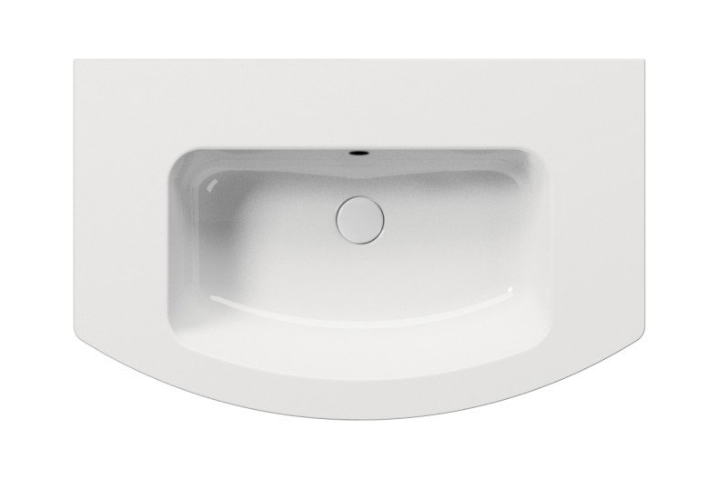 PURA keramické umyvadlo Slim oblé 82x49cm, bez otvoru, bílá ExtraGlaze 8826011