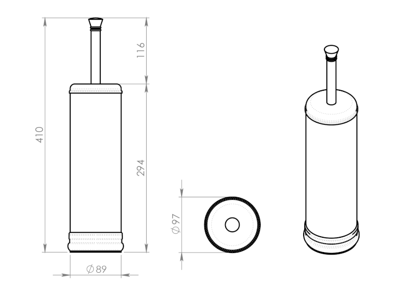 WC štětka na postavení, bronz 753344