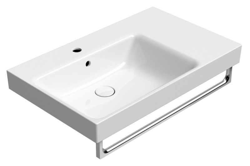 NUBES keramické umyvadlo 80x50cm, s odkládací plochou vpravo, bílá ExtraGlaze 9629111