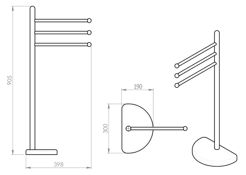 HIBISCUS stojan na ručníky, chrom HI31