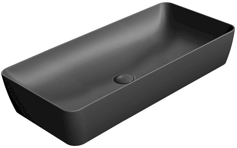 NUBES keramické umyvadlo na desku 80x40cm, černá mat 904026