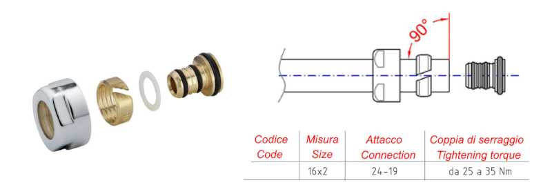 Svěrné šroubení pro Alupex 16mm, chrom CP6020