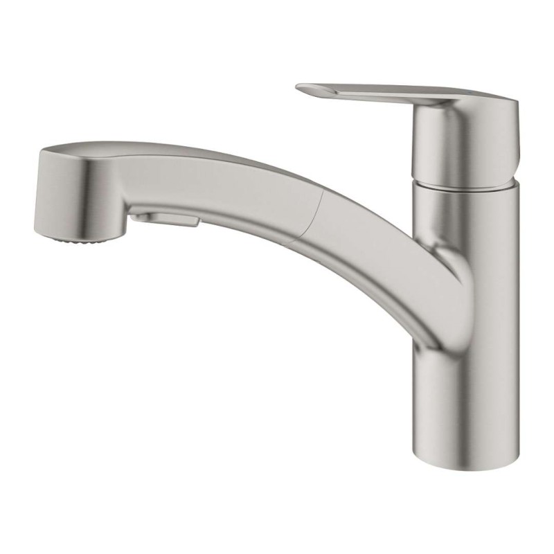 QuickFix Start Dřezová baterie s výsuvnou sprškou, supersteel GROHE 30531DC1