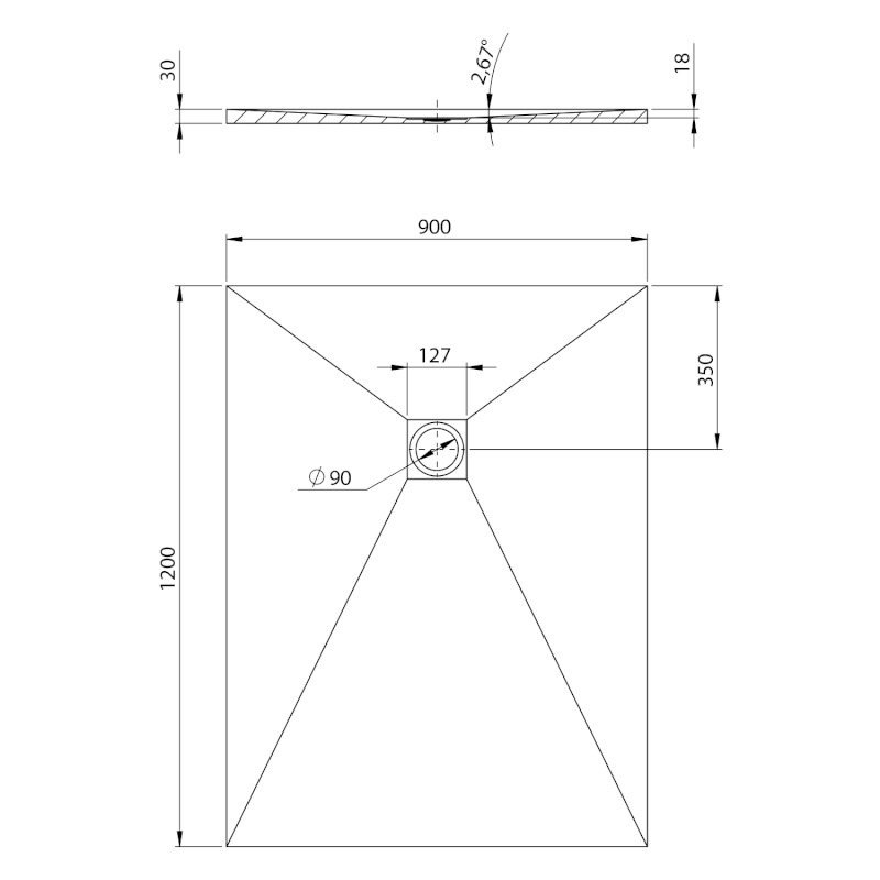 TRENECA vanička z litého mramoru s možností úpravy rozměru, 120x90cm, bílá mat 84307.11
