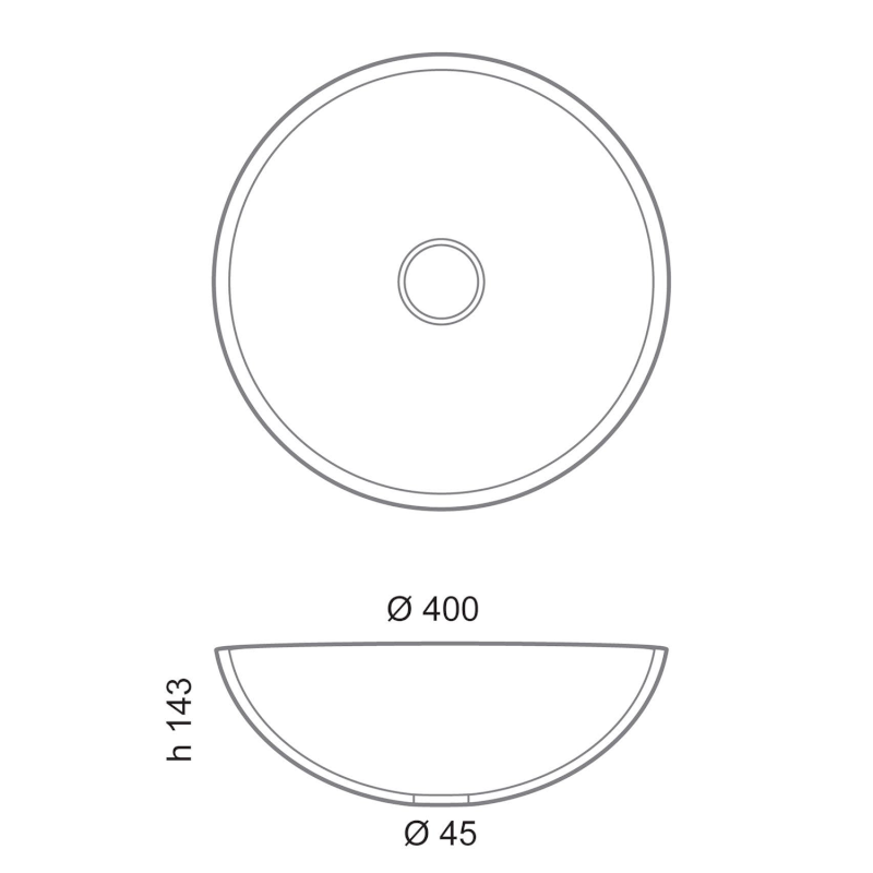 MURANO BLACK-GOLD skleněné umyvadlo na desku, průměr 40cm, černá/zlatá AL5318-77