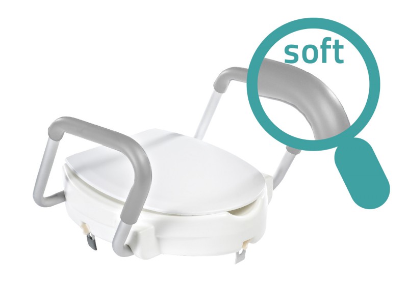 HANDICAP WC sedátko zvýšené 10cm, s madly, bílá A0072001