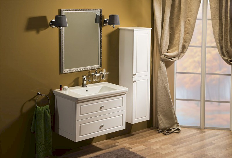 VIOLETA skříňka vysoká 35x140x30cm, pravá, bílá pololesk VI165-3131