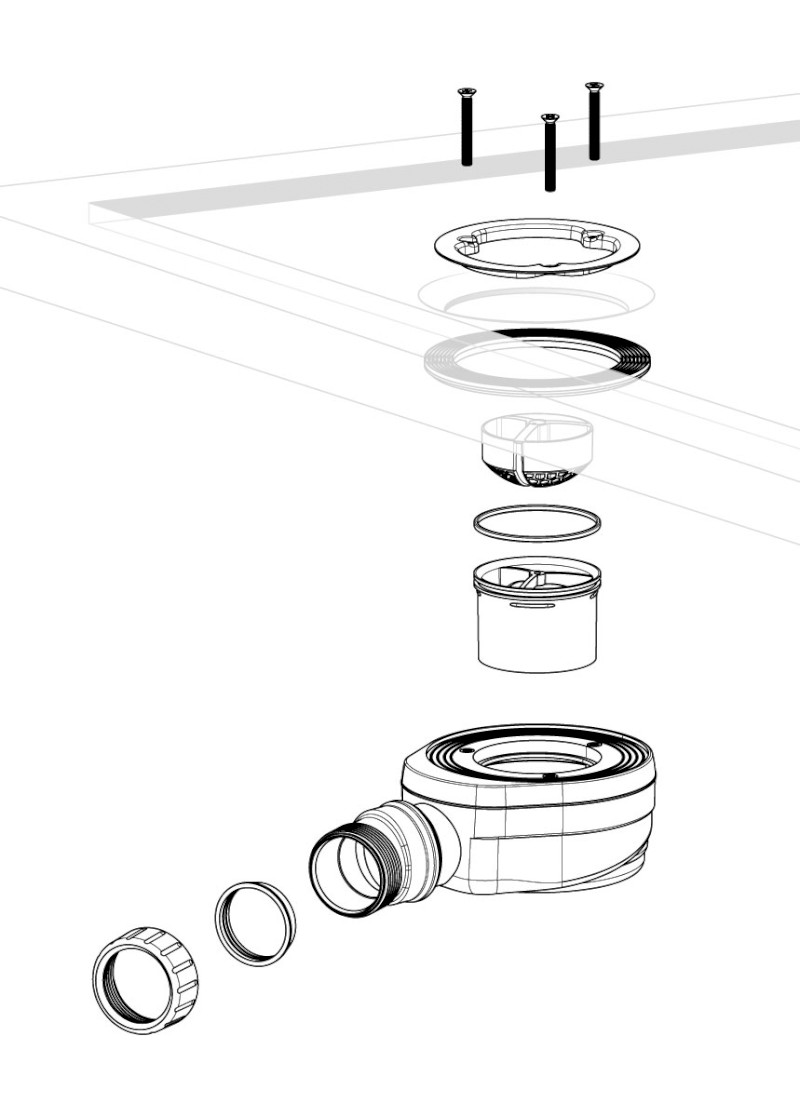 Vaničkový sifon, průměr 90mm, DN40, nízký 17672