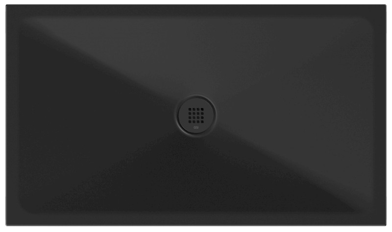 Keramická sprchová vanička, obdélník 120x70x2cm, černá mat 46120726