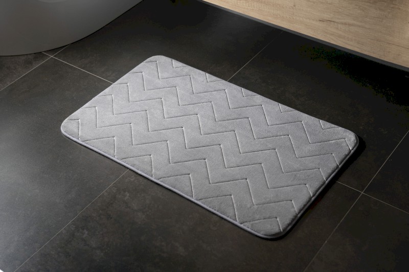 MOUSSE koupelnová předložka, 50x80cm, 100% polyester, protiskluz, šedá 96MS508008