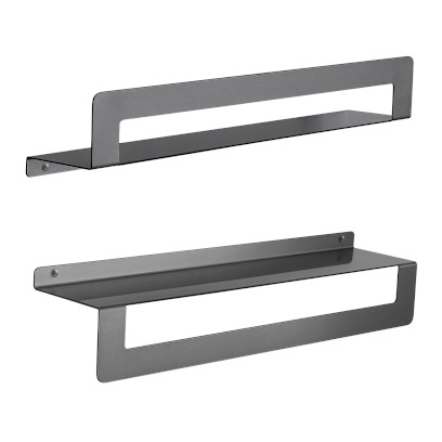 CLEO polička s držákem ručníků 500mm, gun metal 2019815