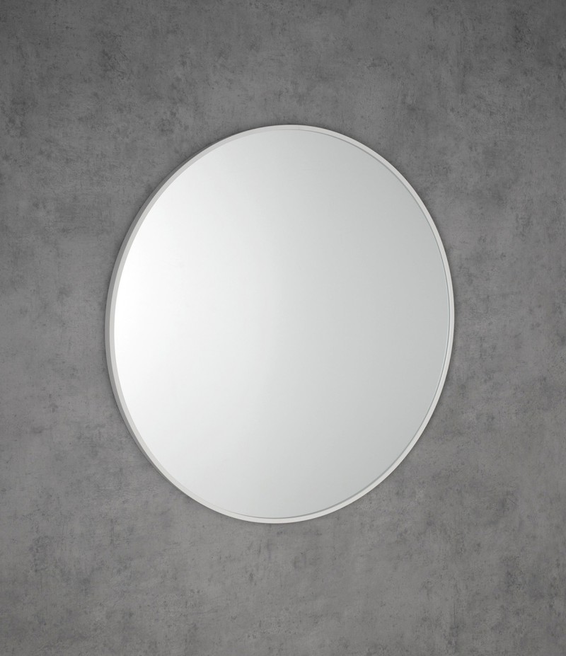 NOTION SLIM kulaté zrcadlo v rámu ø 50cm, bílá mat NT500W
