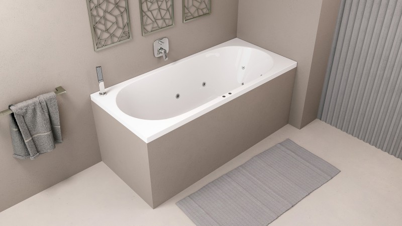 ASTRA B hydromasážní vana, 165x75x48cm, Active Hydro-Air, chrom 32611.2010