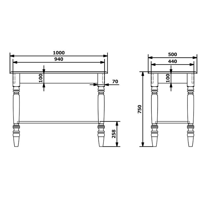 CIMBURA umyvadlový stolek 100x50x75cm, mořený smrk CIM151