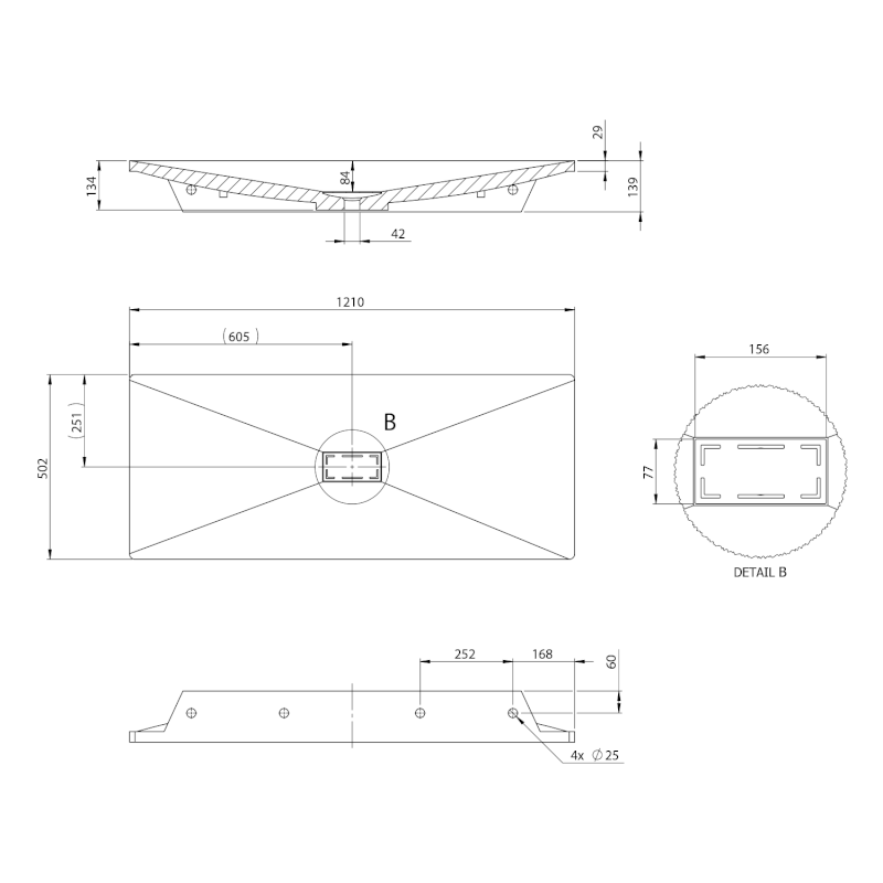 TONGA umyvadlo, litý mramor, 121x50cm, kryt výpusti, bílá TG121