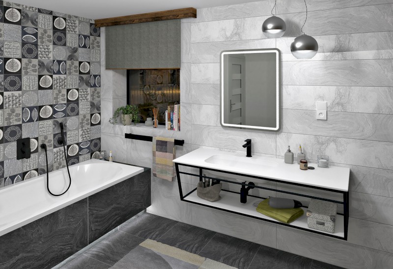 ARUBA konzole s policí 128,4x40x49 cm, černá mat ARK130