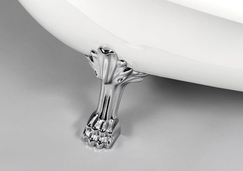 RETRO volně stojící vana 147x69,5x67,5cm, nohy chrom mat, bílá 85316