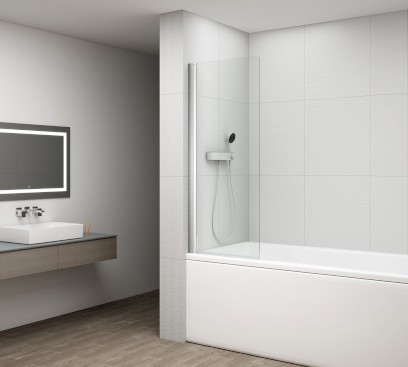 ROTA vanová zástěna otočná 650mm, čiré sklo FA650