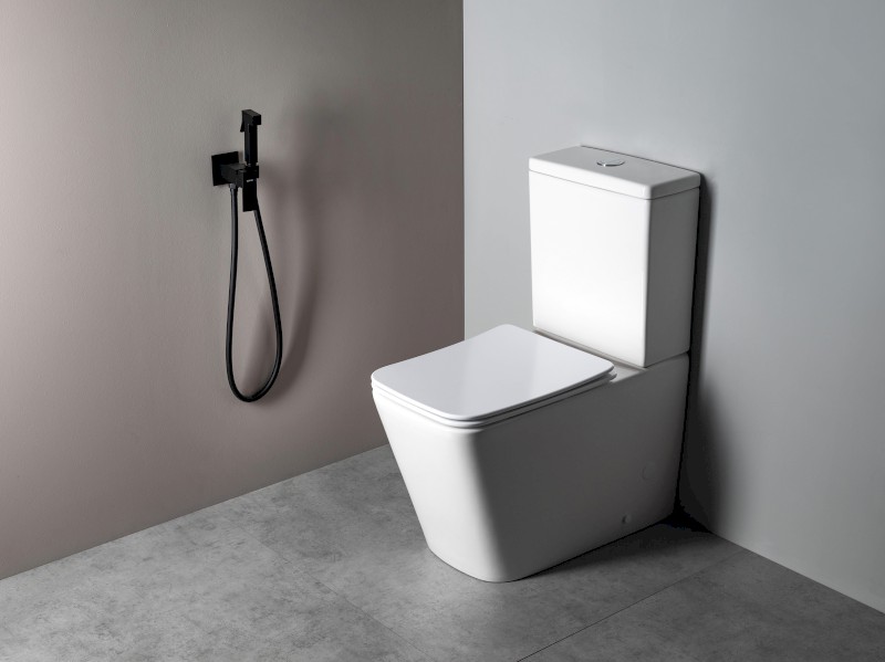 CUBEMIX podomítková bidetová baterie se Stop sprškou, hranatá, černá mat CM040B