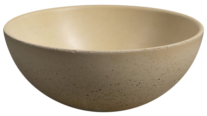 MINOR betonové umývátko na desku, Ø 26cm, žlutá mat MR26022