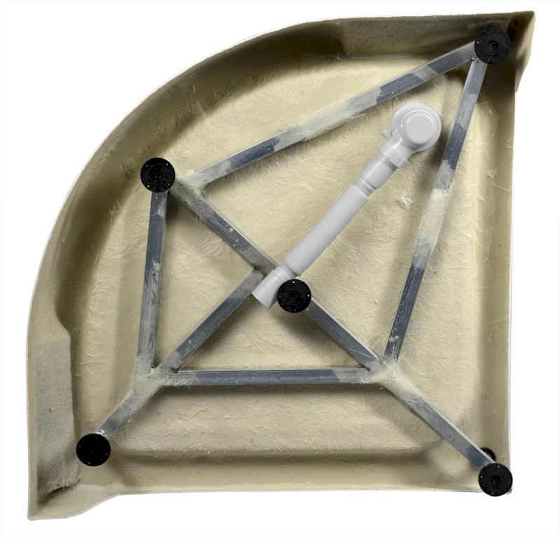 Sprchová samonosná vanička akrylátová, čtvrtkruh 80x80x15cm BTTR80