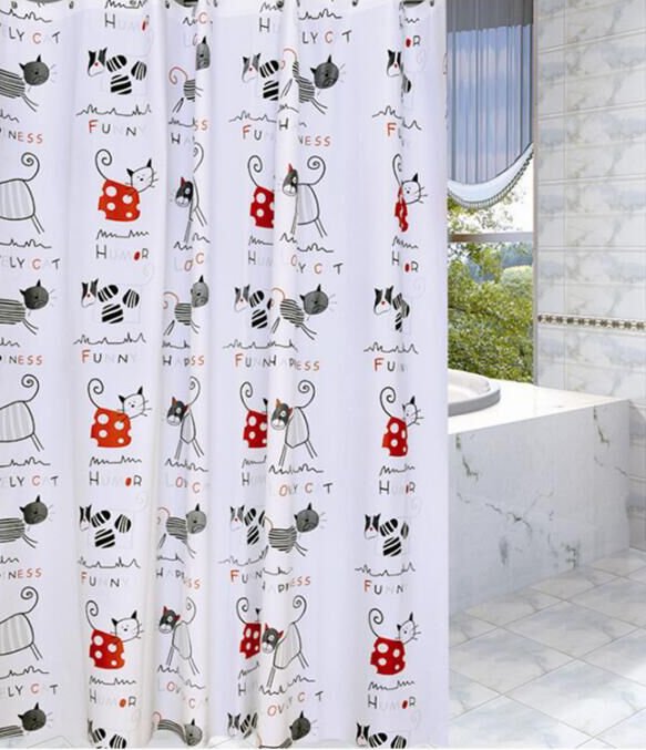 Sprchový závěs 180x180cm, vinyl, kočky ZV023
