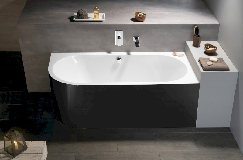 VIVA R MONOLITH asymetrická vana 170x75x60cm, bílá/černá 78119MB