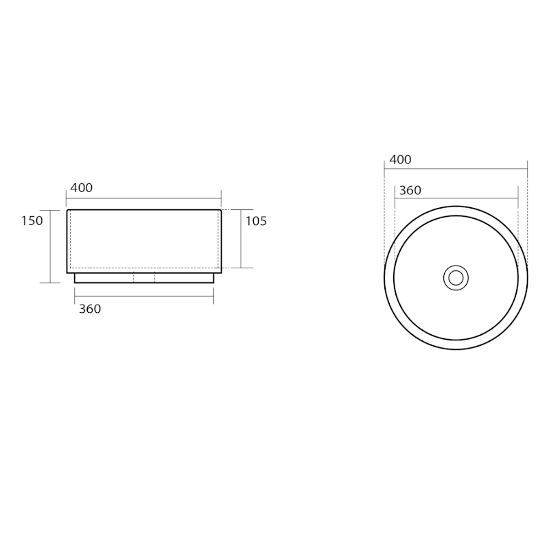 OKE keramické umyvadlo na desku, Ø 40cm, bílá 554101