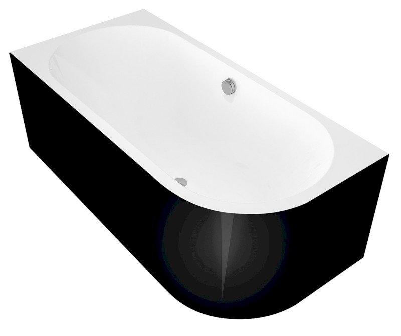 ASTRA L MONOLITH asymetrická vana 160x75x60cm, bílá/černá 33611MB