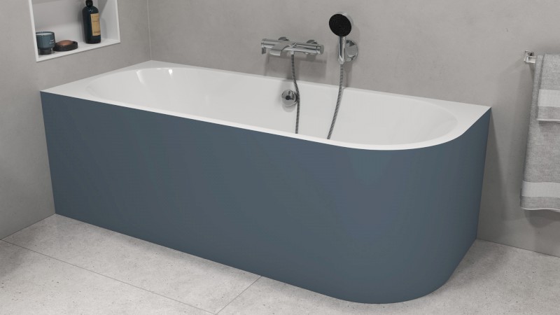 VIVA L MONOLITH asymetrická vana 170x75x60cm, bílá/siena 70119M.42