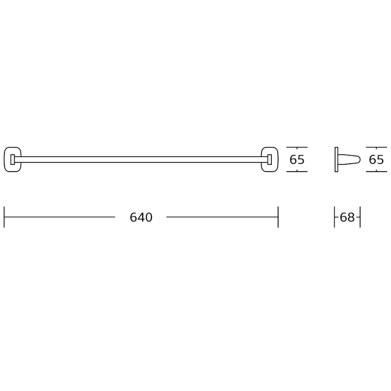 RUMBA držák ručníků 640mm, chrom RB146
