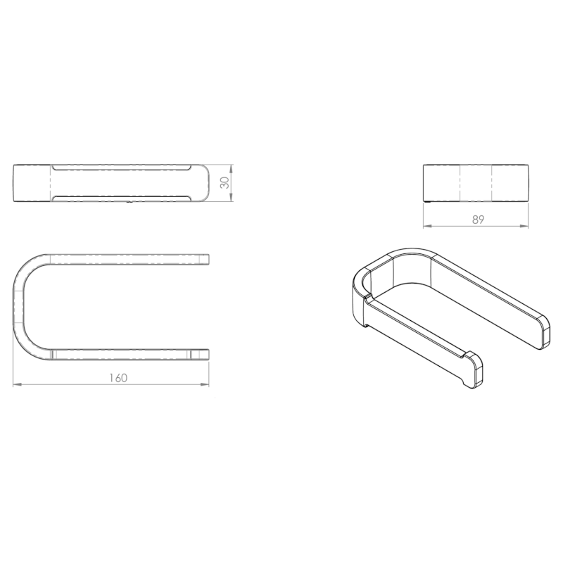 OUTLINE držák toaletního papíru, černá mat 322414
