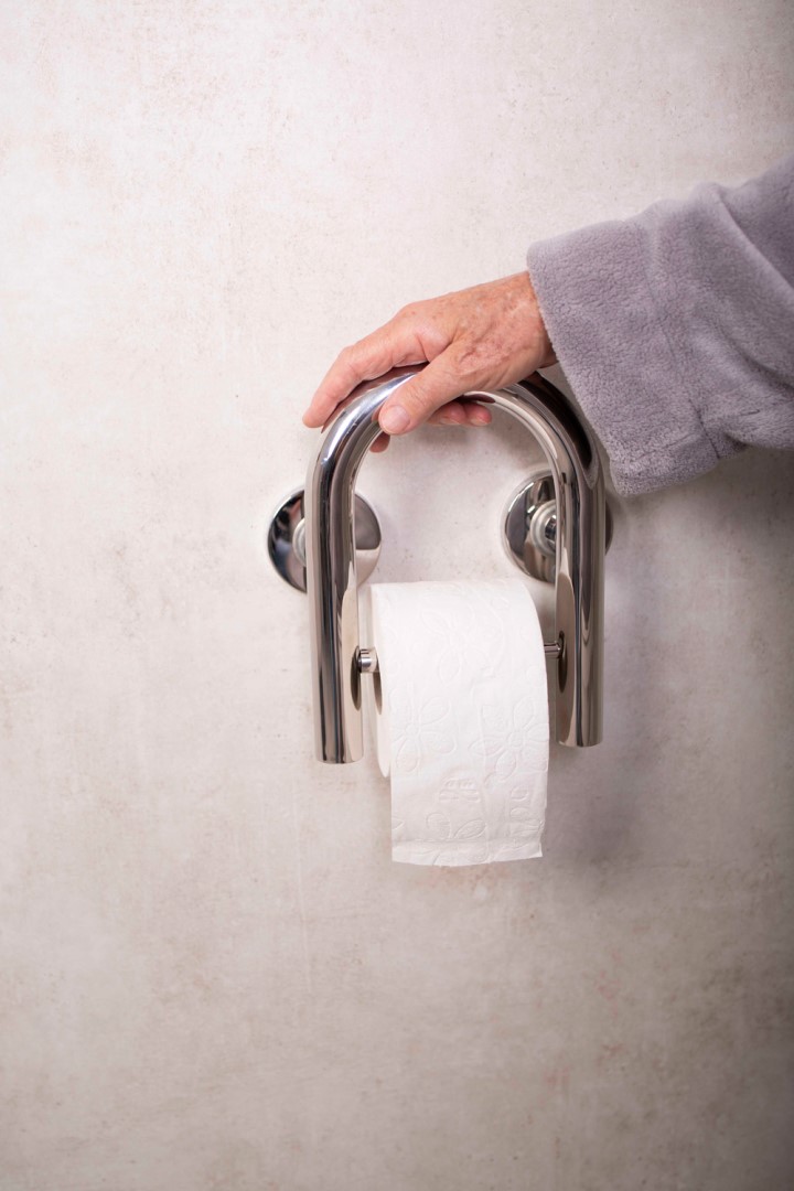 HANDICAP madlo s držákem toaletního papíru, chrom A220300